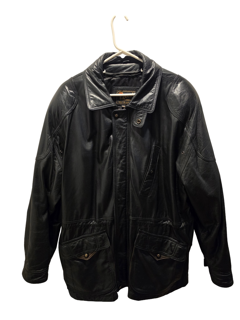Reed Sportswear Genuine Leather Jacket Mens R46 Black Thinsulate Insulated Coat